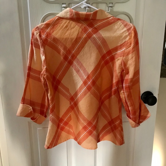 Talbots Lightweight Linen Button Down Collar Shirt - Picture 5 of 8